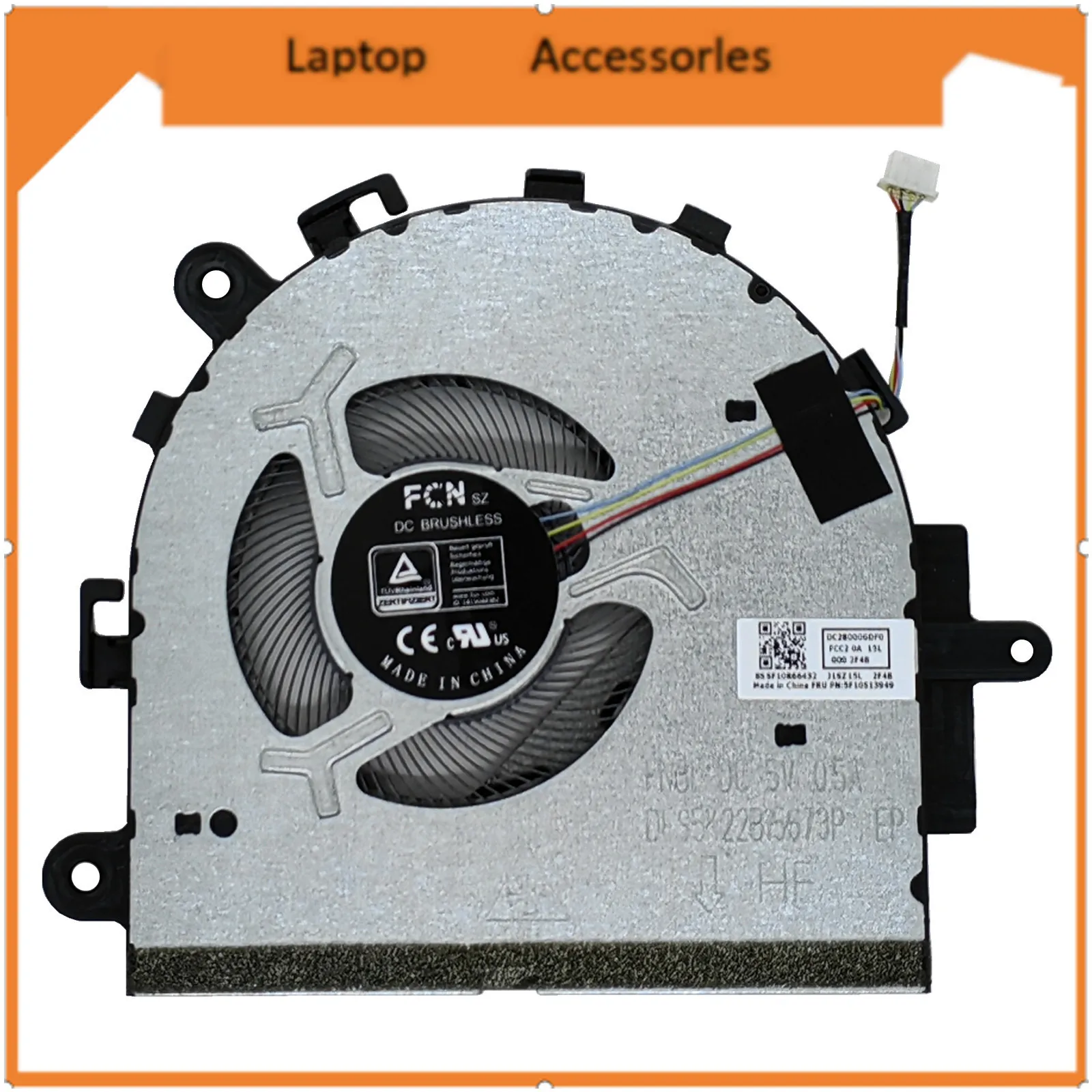 HJ  CPU Cooling Fan for Lenovo IdeaPad 3-17ITL6 3-17ADA6 3-17ALC6 V17 G2-ITL 3 17IAU7 5F10S13948 5F10S13949 DFS5K22B15673P DC5V