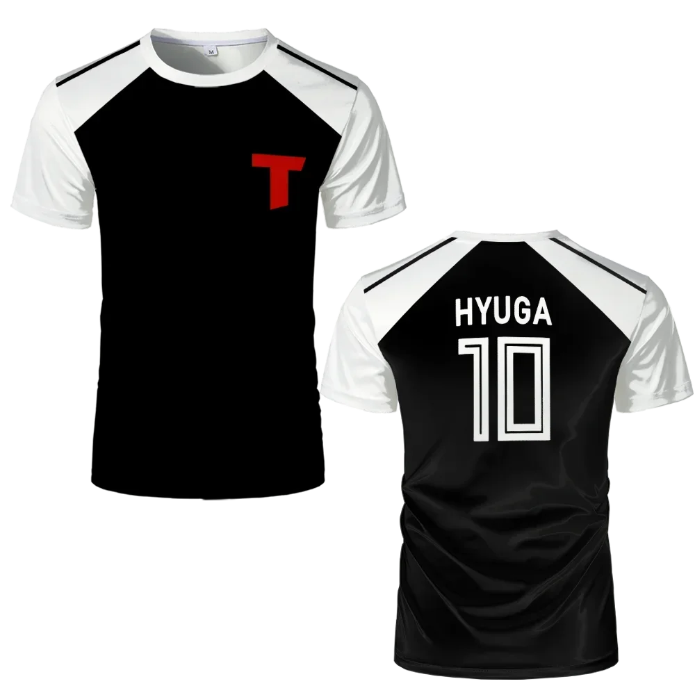 

Captain Tsubasa Animation T-shirt, Hyuga Animation Role-playing Short-sleeved 3D Printed Football Jersey T-shirt, Men's Wear