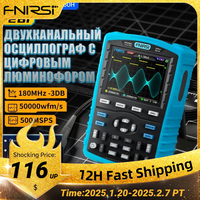 FNIRSI DPOX180H ру́сский язы́к портативный фосфористый цифровой 180 МГц 50000wfms/s генератор сигналов 20 МГц ZOOM