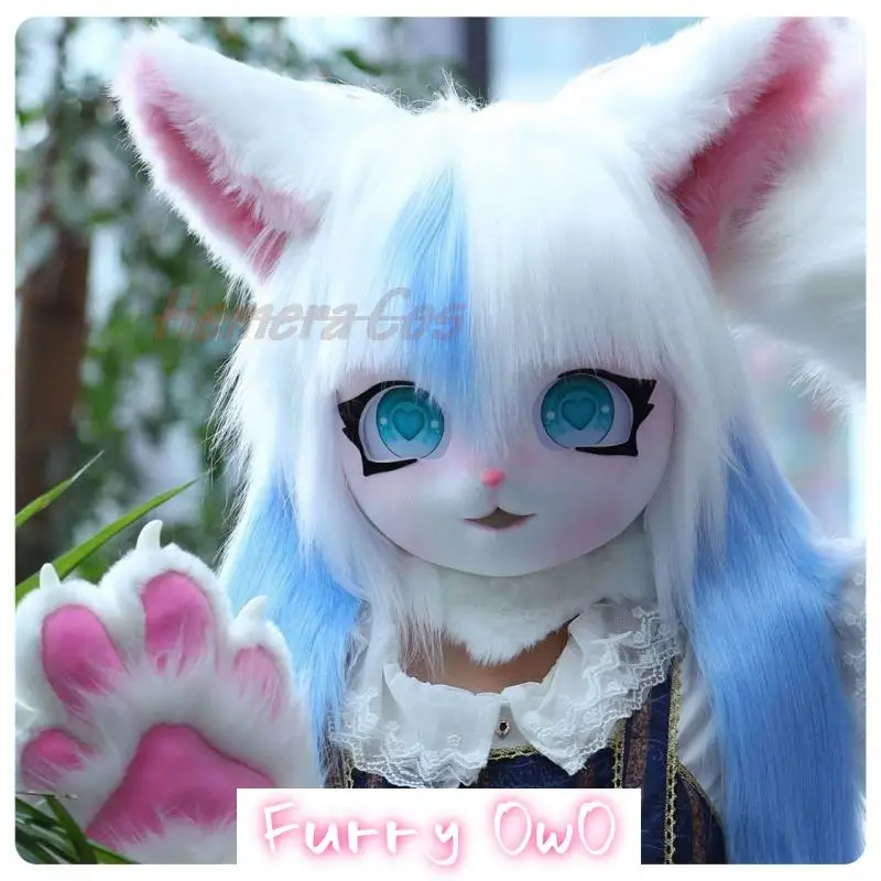 Fursuit Kigurumi Headsets Furry Cosplay Costumes Comiket Furries Animal Doll Cat Kwaii Cat Paw Glove Furries Anime Expo Doll Tai