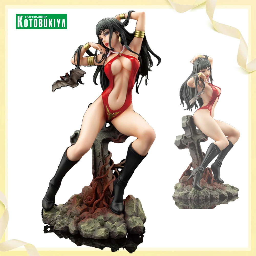 

100% оригинал Kotobukiya Vampirella - Статуя Bishoujo - Horror Bishoujo - 1/7 Аниме Фигурка Фигурка Модель Украшение