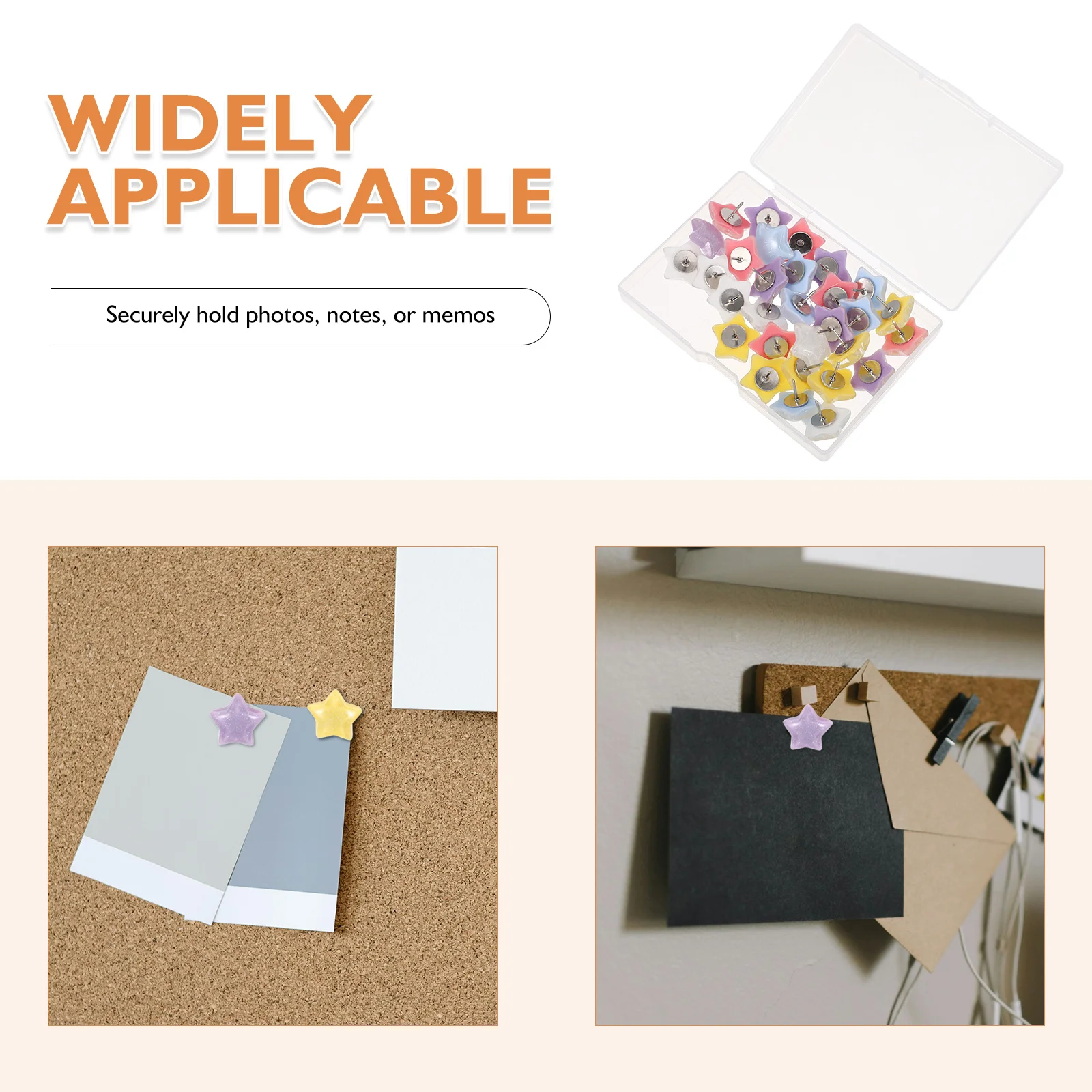 30 قطعة على شكل نجمة Thumbtacks ألوان متنوعة دبابيس ضغط الزخرفية لنشرة الفلين مذكرة مجلس مكتب على شكل دبابيس ضغط