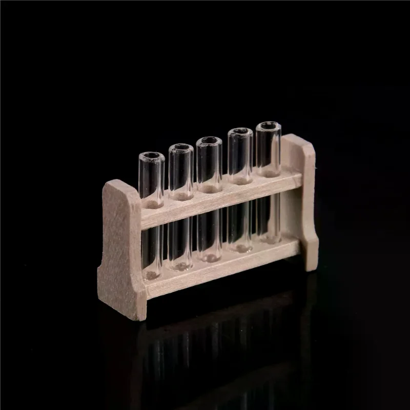 

Dollhouse Miniature Wood Test Tube Rack Tubes Laboratory Decoration