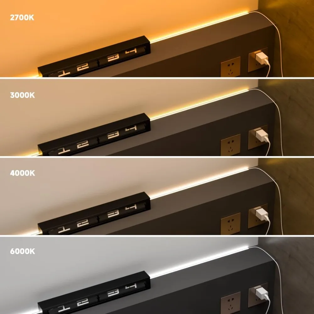 BTF-LIGHTING FCOB USB alimentado blanco cálido 2700K COB tira de luces LED 3,28 pies 320LEDs 5V 8mm de ancho 90 + alta CRI Ultra brillante Flexib