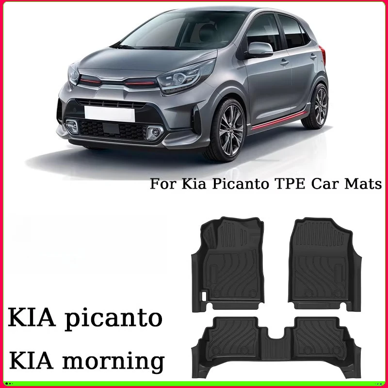 TPE Floor Mats For KIA Picanto/Morning 2017-2023 LHD Waterproof Anti-Slip Custom Fit All-Weather Accessories