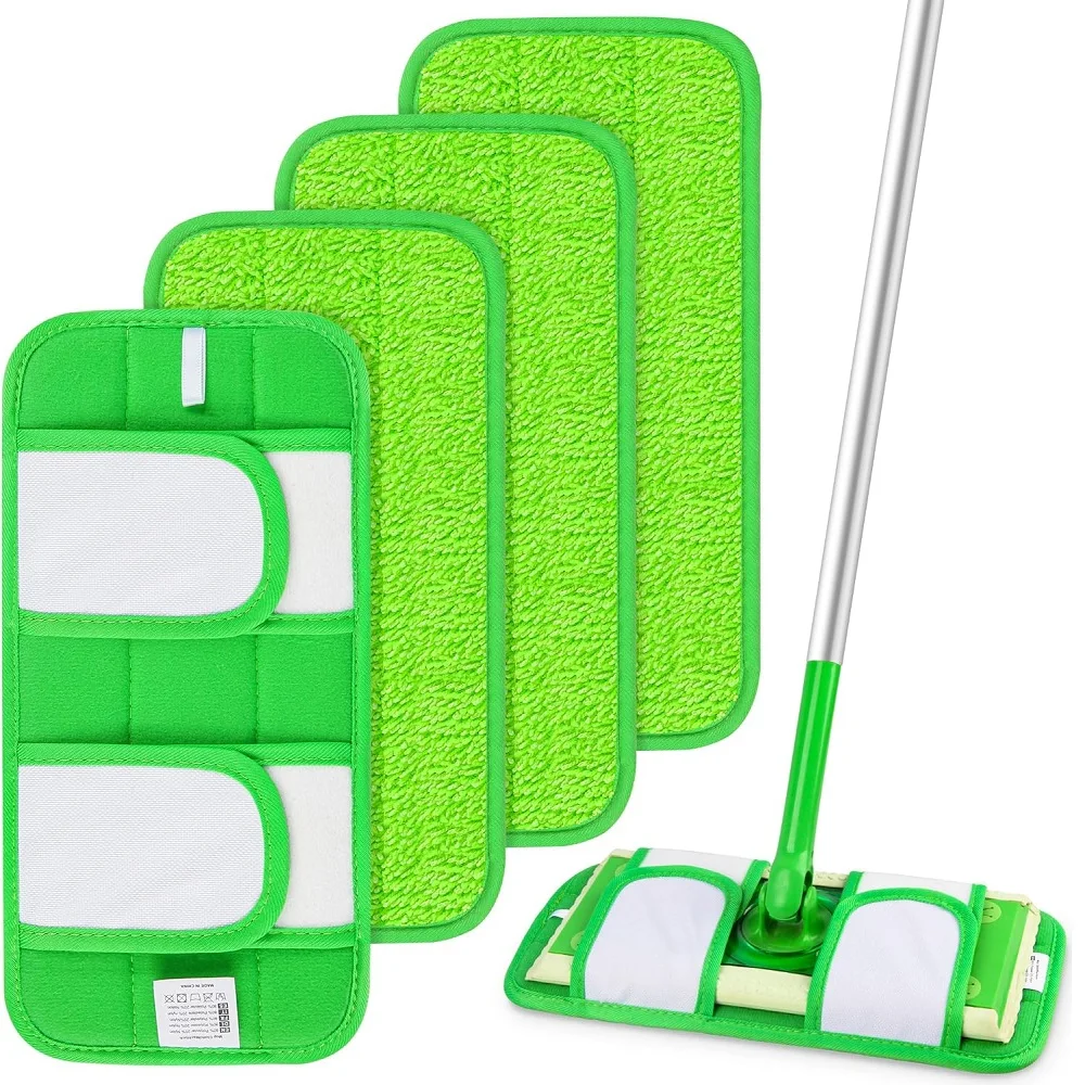 4-pak wkładek do mopa kompatybilnych z Swiffer Swiffer Sweeper Mop Wet Pads Refill Dry Pads Refills Reusable Mop Refill Pads