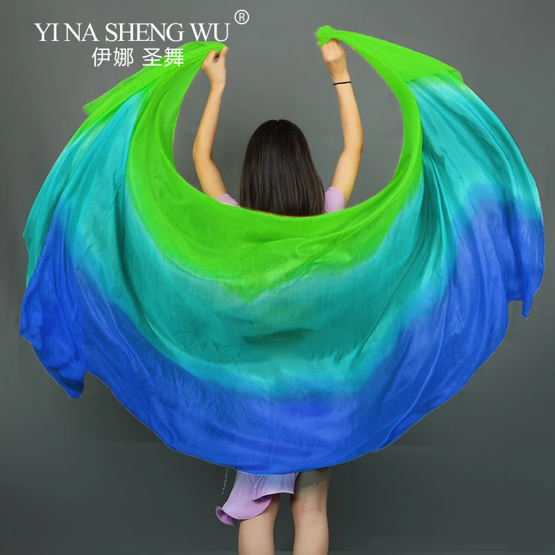Belly Dance Veils 100% Silk Veils Handmade Gradual Color Veils Handmade Dyed Silk Veil Belly Dance Pure Natural Veil Customized