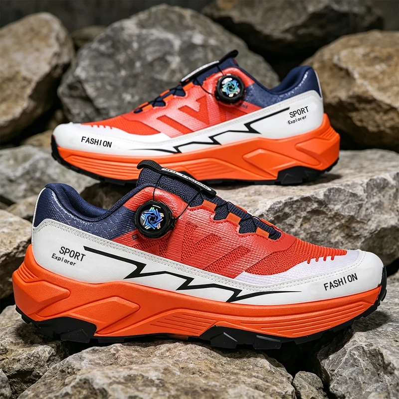 Men's casual Hiking walking sneakers Four seasons breathable light soft-sole anti-slip fashion outdoor speed running sports shoe