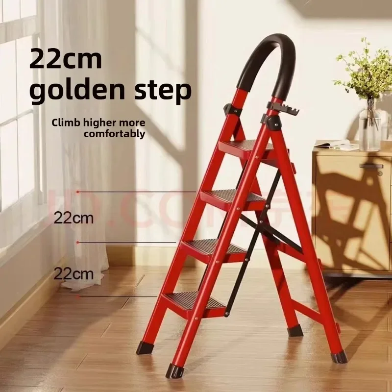 Versatile Household Folding Ladder Multi Purpose Safety Ladder Indoor Outdoor Narrow Steady Non Slip Compact Ladder Foldable