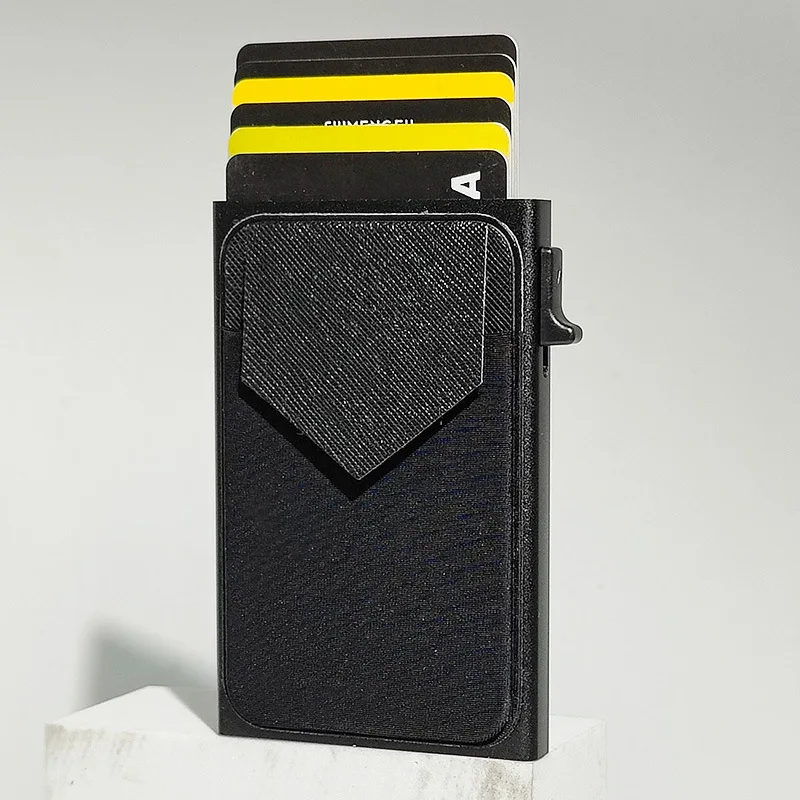 2025 Portafoglio pop-up sottile antifurto Porta carte di credito minimalista per uomo Donna Blocco RFID Mini custodia in metallo Porta carte multi-carta