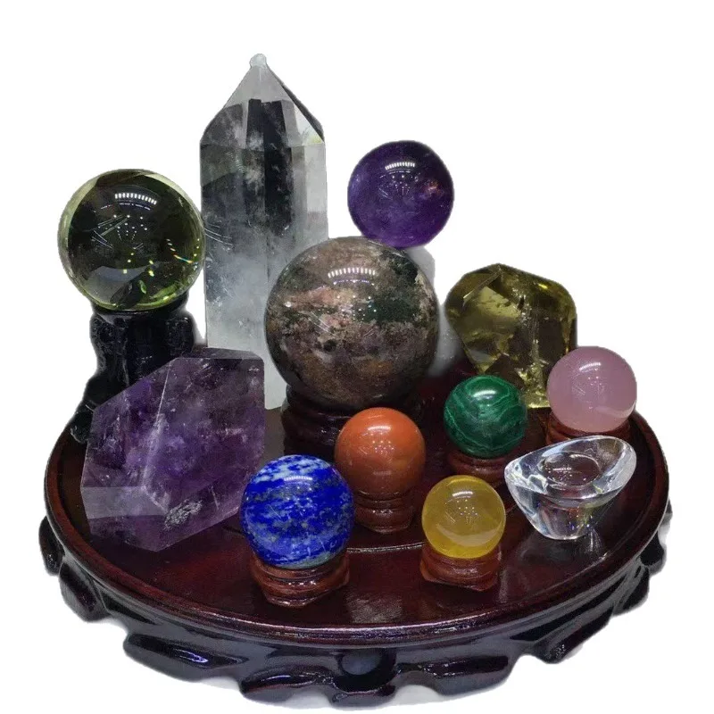 Natural crystal garden energy ornament home decoration cornucopia crystal ornament