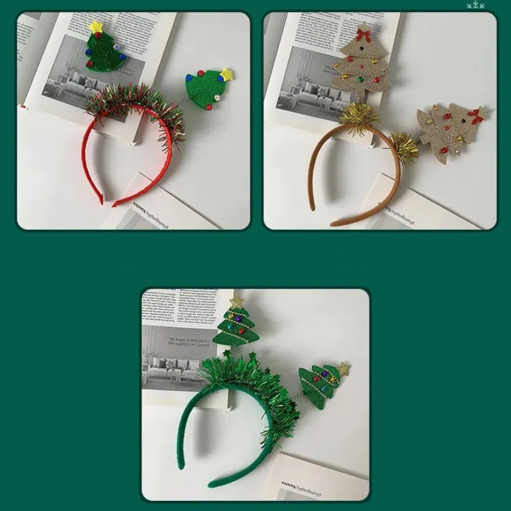 Aro para el pelo de Navidad bonito y creativo, tocado de lentejuelas brillantes, diadema de árbol de Navidad, accesorios de fotografía, diadema de Navidad dulce para adultos