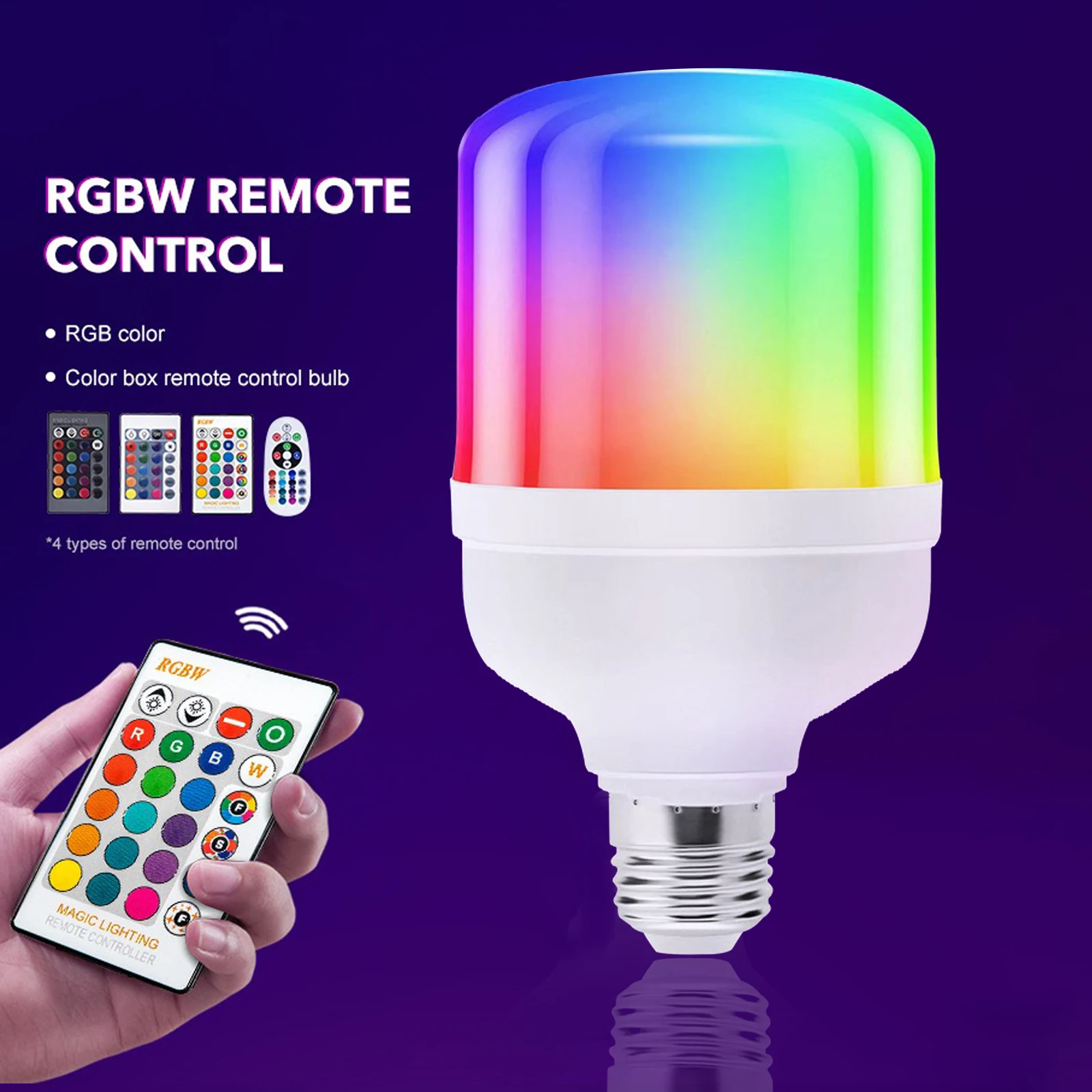 LED intelligent color changing remote control bulb light with memory LED seven color RGB bulb color light bulb