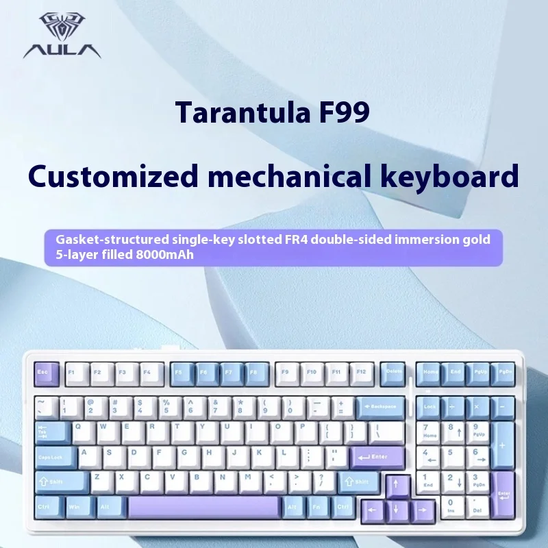 

Aula Spider F99pro Mechanical Keyboard Customized Wireless Three Mode Bluetooth Office Gaming Side-Print Keycap Esports Special