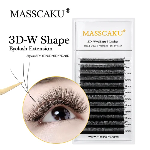Pestañas WW c/d rizo 100% hechas a mano 12 líneas pestañas suaves y cómodas 3D/4D ventiladores de volumen prefabricados pestañas postizas extensiones de pestañas WW