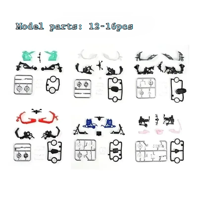 6 unids/set 1/24 bicicleta eléctrica clásica motocicleta plástico montar vehículo modelo DIY adornos decorativos regalo para niños