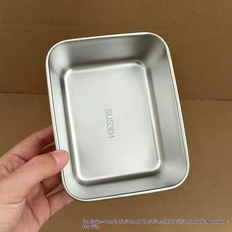 12/3 PCS 304 Stainless Steel Food Tray Food Safe Easy To Clean For School Office Picnic Meal Prep sus304 rustproof divided