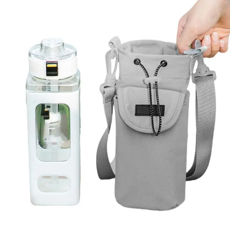 Water Bottle Sling Bag Sports Bottle Carrier with Phone Pocket Outdoor Enthusiasts Travel Drink Bottle Pouch for Mountaineering