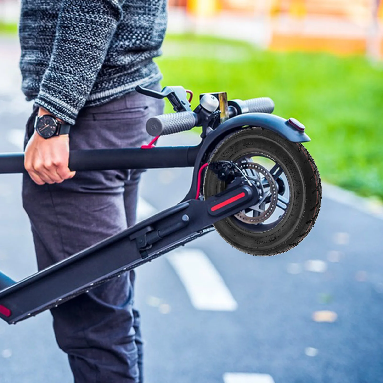 2Pcs Electric Scooter Wheel Upgrade Convenient Rubber Tires Better Stability Installation Scooter Wheels