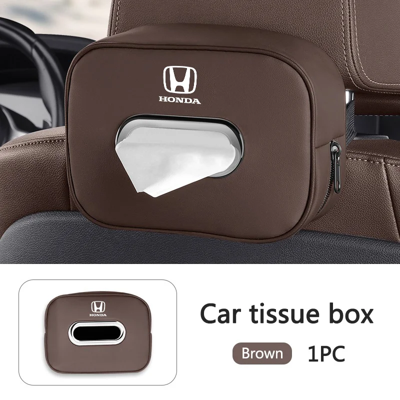 Car Tissue Organizer Bag Paper Towel Storage Box Accessories For Honda Mugen Power Civic Accords CRV Hrv Jazz CBR VTEC VFR