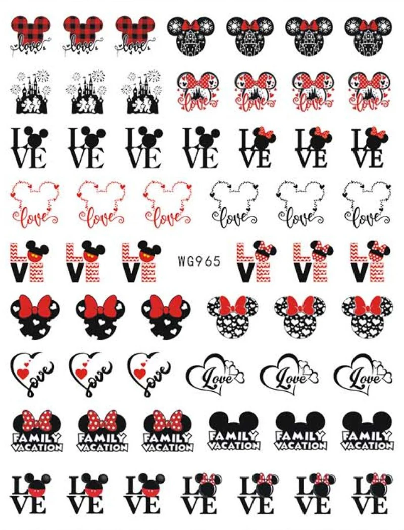 

1PCS New Valentine's Day Collection Cartoon Nail Art Stickers Nail Decoration Decals Disney Mickey Stickers Nail Art Accessories