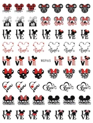 1PCS New Valentine's Day Collection Cartoon Nail Art Stickers Nail Decoration Decals Disney Mickey Stickers Nail Art Accessories