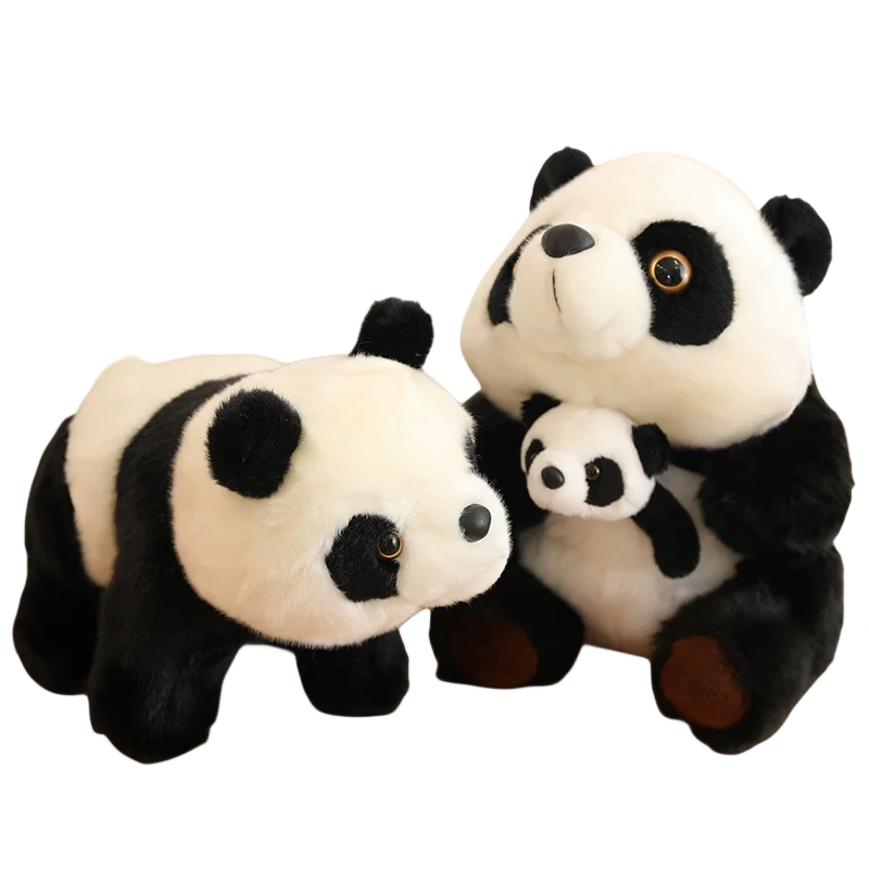 Simulated Mink Velvet Mother Child Panda Plush Animals Toy Baby Cute Creative Sleeping Anime Birthday Gift Original Stuffed Doll