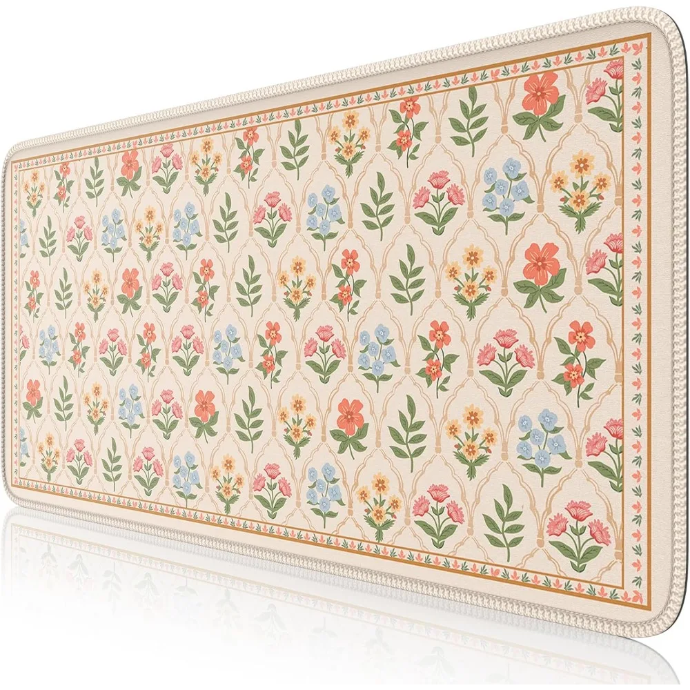 Large Mouse Pads, Floral Table Mats, Anti-Slip Desktop Computer Game Accessories, Suitable for Families and Gamers, Washable