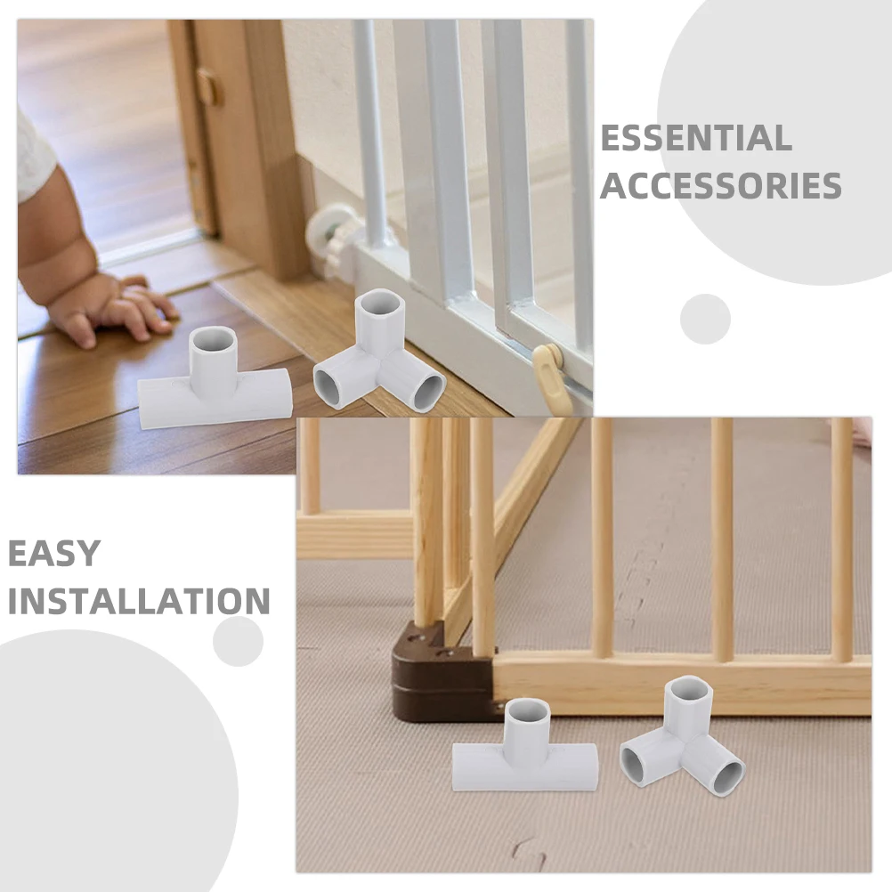 12 قطعة موصلات أنابيب بلاستيكية لسياج الأطفال الداخلي، قطع غيار لسياج السلامة للأطفال، ملحقات سياج الأطفال للاستخدام المنزلي