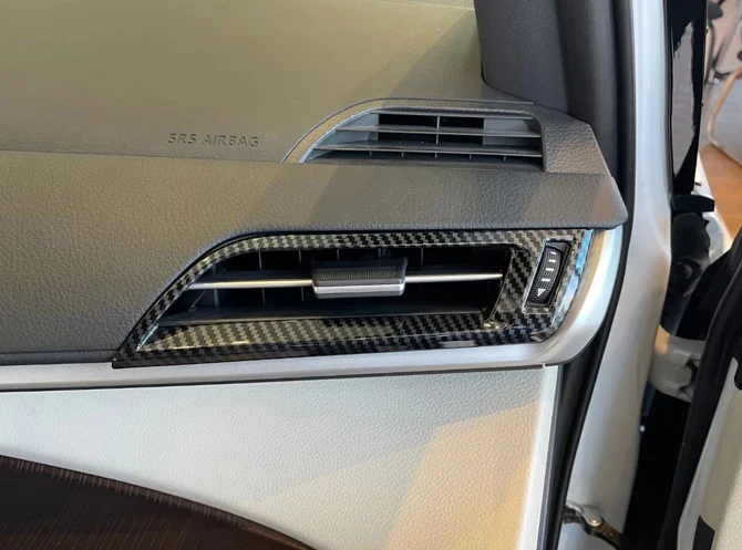 Carbon Fiber Style Interior Air-Condition Vent Outlet Cover Trim For Toyota Sienna (XL40) 2021 2022 Car Accessories Stickers W4 - view 3
