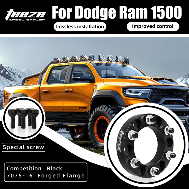 

Teeze 2/4pcs 6x139.7 77.8mm M14x1.5 Hub Centric Black Forged wheel spacer For Dodge Ram 1500/1500TRX Flange Plate 30/35/38/50mm