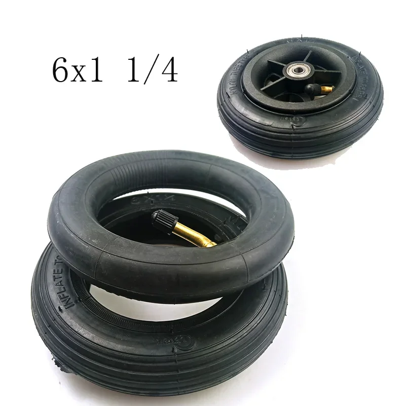 6 Inch 6x1 1/4 Inner Tube Outer Tyre Wheel for Wheelchair Pneumatic Gas Mini Electric Scooter Accessory 6*1 1/4 Inflation Tire