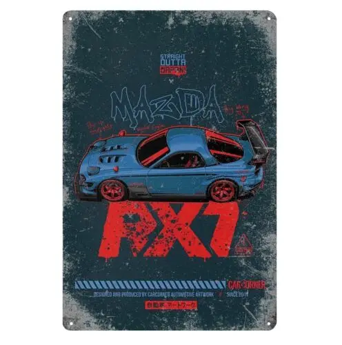 Rx7 Car Metal Poster Tin Sign 20x30cm Collectable Plate