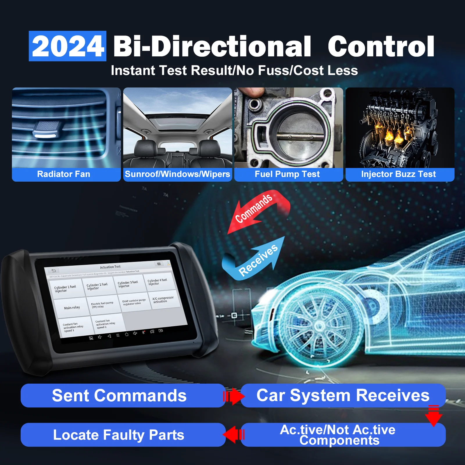 XTOOL InPlus IP819TP Herramienta de Programación TPMS Bluetooth, Diagnóstico Completo del Sistema del Coche, Codificación de ECU, Programación de