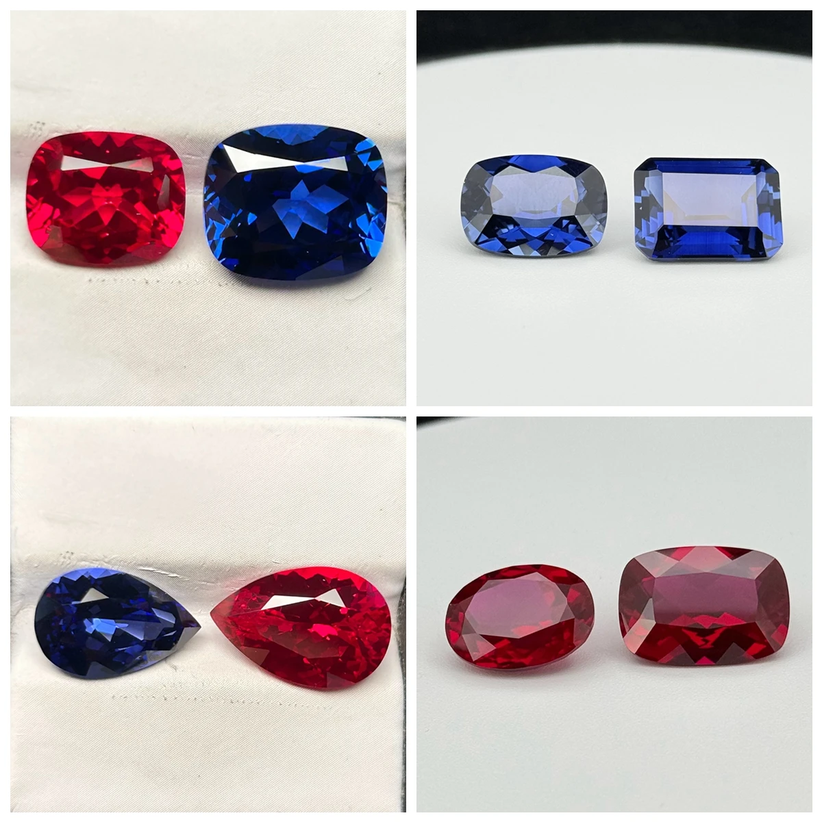 

Mosangna Hight Quality Oval Pear Cushion Emerald Cut 3x5-13x18mm Lab Grown Corundum Red Ruby Gemstone Royal Blue Sapphire
