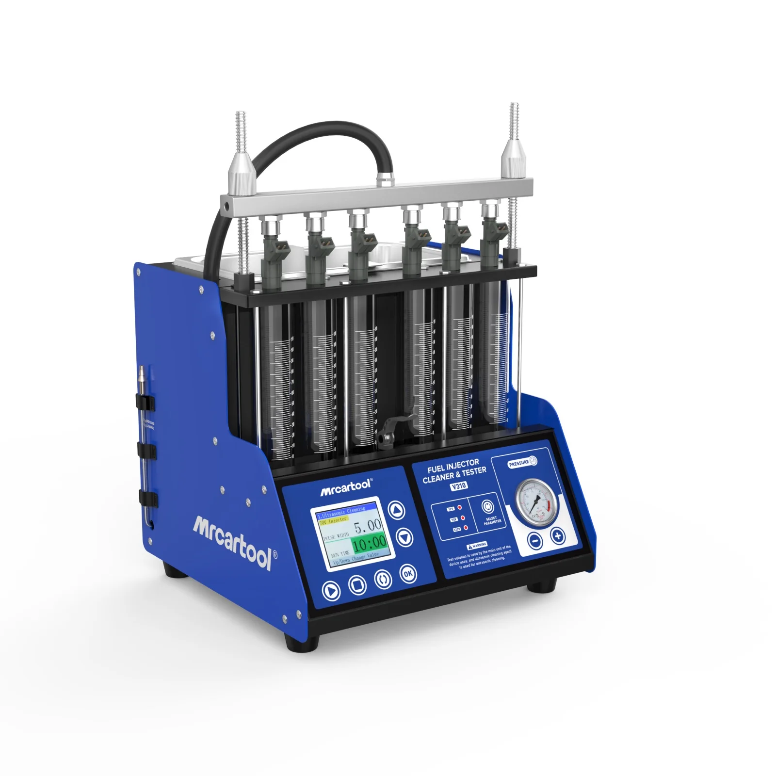

MRCARTOOL V310 Автомобильный GDI тестер топливных форсунок, машина для очистки, ультразвуковая чистка, 6-цилиндровый тестер для очистки топливных форсунок