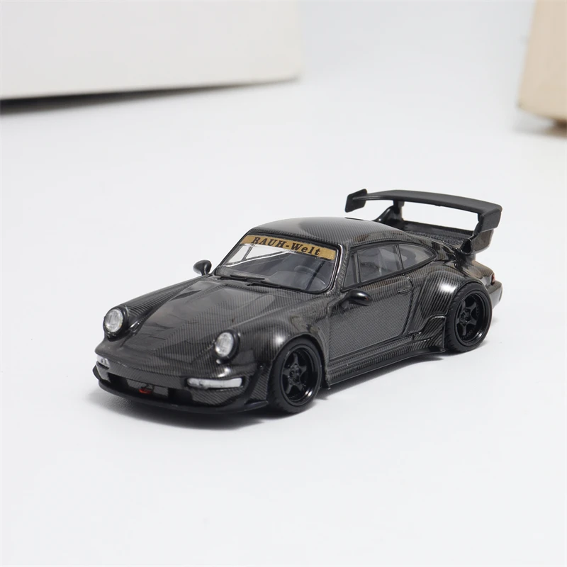 [البيع المسبق] Decode 1:64 RWB 964 نموذج سيارة Diecast باللون الأسود الكربوني بالكامل