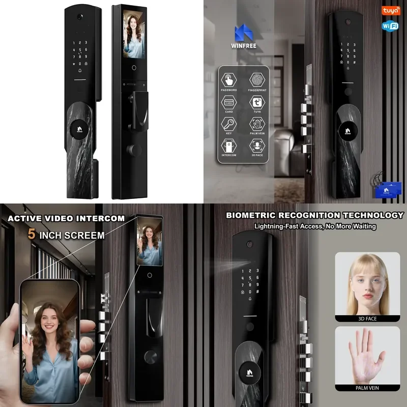 Facial Recognition Smart Door with WiFi Keyless Entry & Video for Home Security