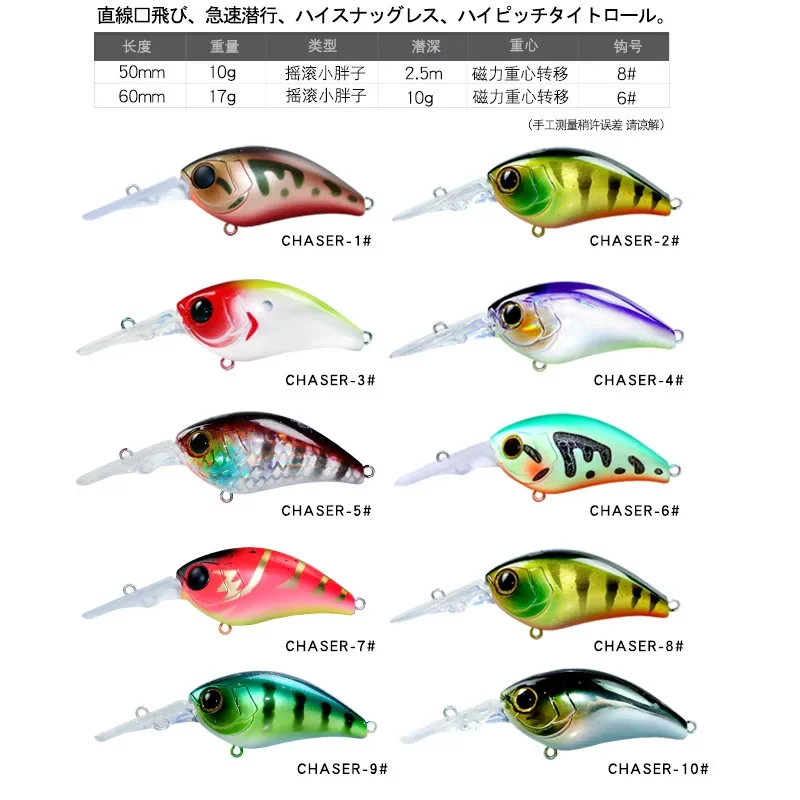 Floating Crankbait Fishing Lure 50mm/10g 60mm/17g Bass Pike Hard Bait Jerkbait Professional Crank Baits