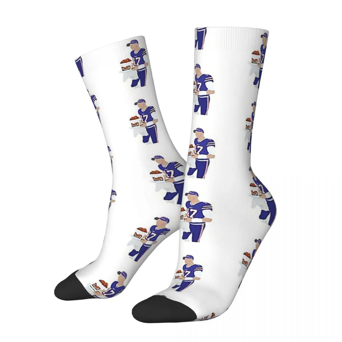 Josh Allen, Buffalo Bills, Duff\'s Chicken Wings Sticker Socks Sweat Absorbing Stockings All Season Long Socks Accessories