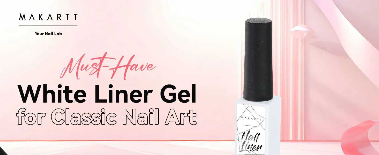 Makart Gel Nagellack Liner Set 8ml, 2 Farben Nail Art Sommer Französisch Politur weiß schwarz für Französisch Spitze Wirbel ziehen Nagel einweichen – Detail 1
