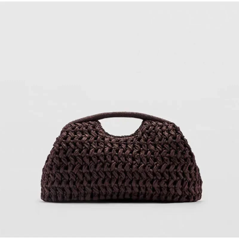 Marke Woven Clutch Tasche Luxus Neue High-end-Meer Urlaub Reise Große Kapazität Stroh frauen Einfache Textur Mode brieftasche – Detail 9