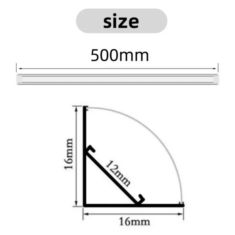 Tira de luces LED con soportes de aluminio, tira de luces de 1-30 piezas, 50cm, adecuada para luces de 8-12mm, 5730/5050/2835