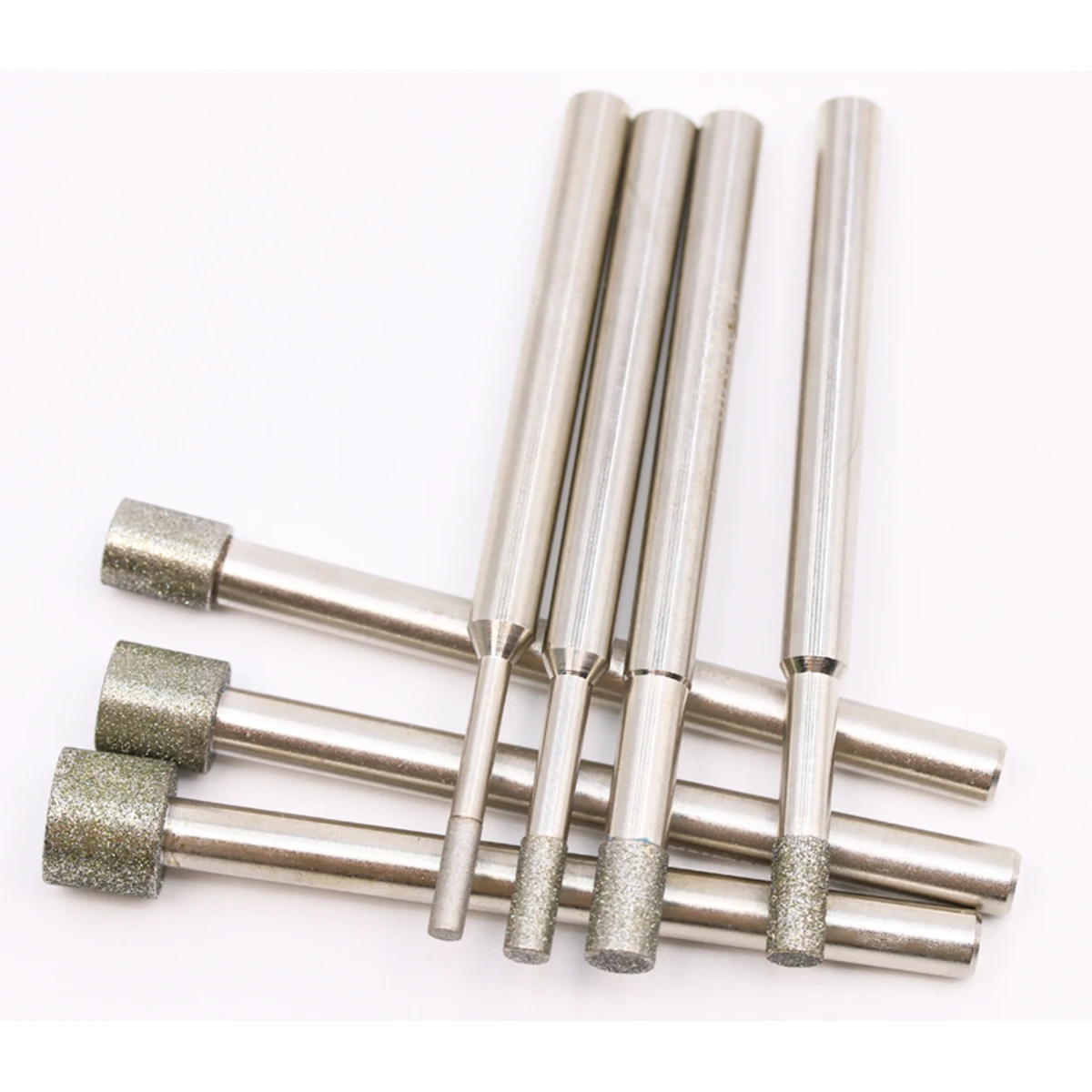 Points de ponçage CBN à montage interne, forme cylindrique, tige de 6 mm, grain 100/150/400, pour l'usinage de l'acier dur à haute teneur en carbone et en chrome