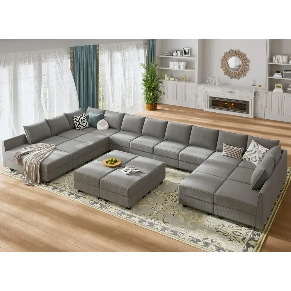 Oversized Modular Sofa Couch with Ottoman with Chaise Large Sleeper Modular Sectional Sofa Suitable for apartments