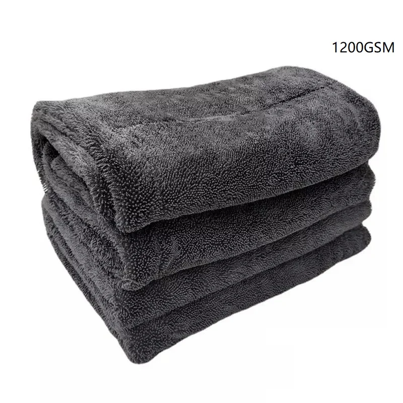 

Полотенце для мойки автомобиля 1200GSM, двусторонняя ультравпитывающая ткань из микрофибры, чистящее сушильное полотенце, аксессуары для мытья, 1-3 шт.