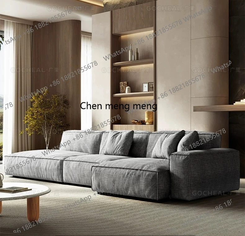Wabi sand wind linen fabric living room Nordic small apartment simple Italian tofu block combination B