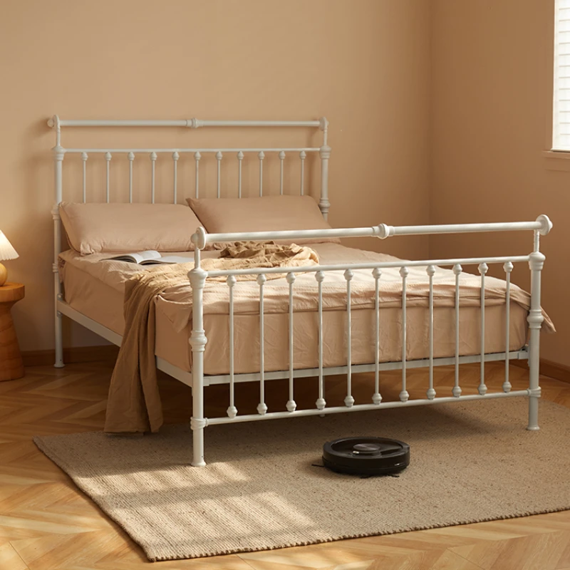 European wrought iron bed simple double bed Nordic French retro iron frame