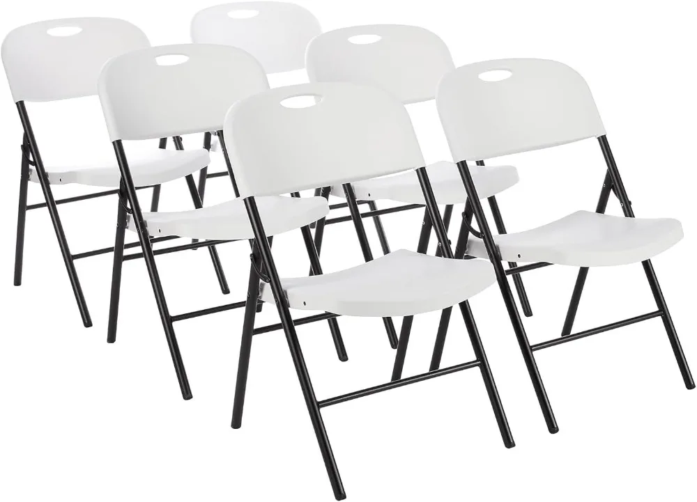 Basics Folding Plastic Chair with 350-Pound Capacity -4-Pack, White，Conference Chair, party folding chair outdoor chair,