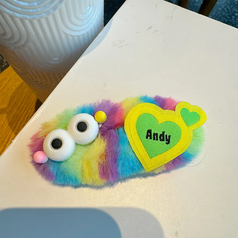 1/5pcs cartoon plush hair accessories cute ugly cute clip women girls funny big eyes doll clip long buckle hair clip headwear